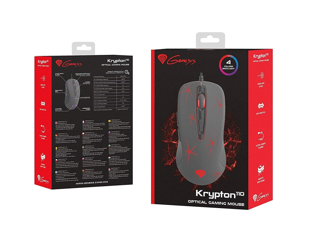 Мишка Genesis Gaming Mouse Krypton 110 Optical 2400Dpi Illuminated Black 3898_5.jpg
