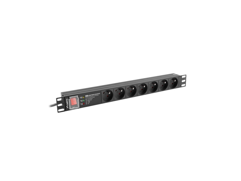 Филтър Lanberg power distribution unit (PDU) PRO 19" 1U 16A 2M 7X FRENCH OUTLETS SPD-3MP Black 24019_1.jpg