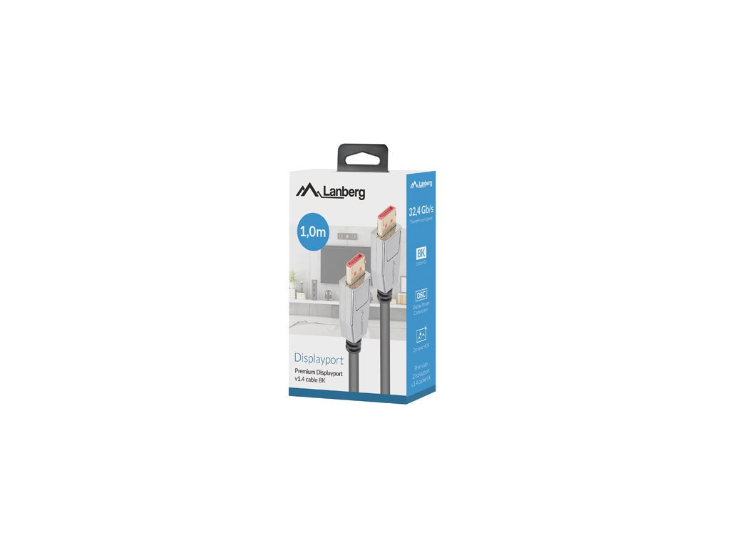 Кабел Lanberg display port cable M/M 20pin V1.4 8K 60Hz 1m 24243_2.jpg
