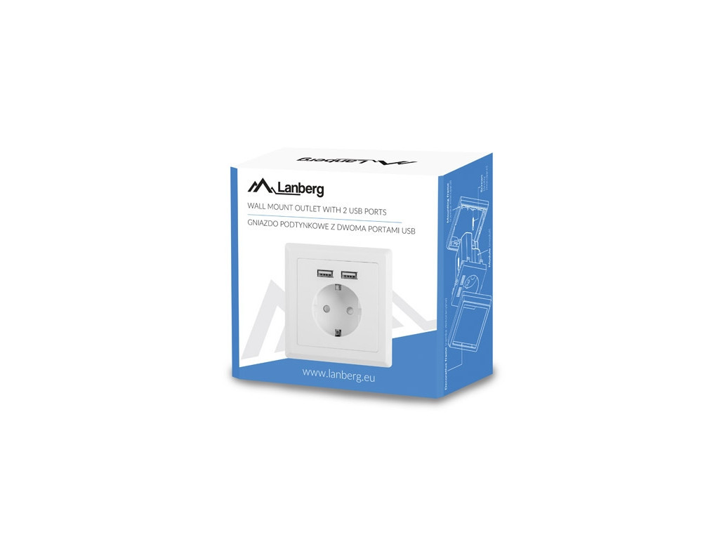 Разклонител Lanberg AC wall socket 230V with 2 USB port 2.1A 6363_11.jpg