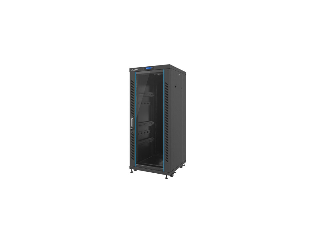 Комуникационен шкаф Lanberg rack cabinet 19" free-standing 27U / 600x600 self-assembly flat pack with glass door LCD 9518_3.jpg