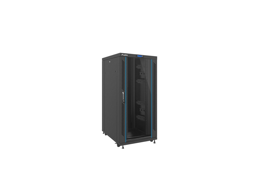 Комуникационен шкаф Lanberg rack cabinet 19" free-standing 27U / 800x1000 self-assembly flatpack with glass door LCD 9530.jpg