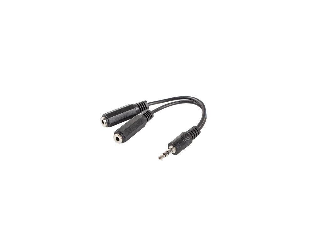 Кабел Lanberg adapter jack stereo (M) -> jack stereo (F) X2 10cm 9894_1.jpg