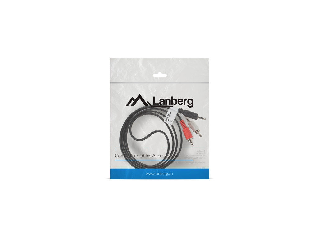 Кабел Lanberg mini jack 3.5mm (M) 3 pin -> 2X RCA (chinch) (M) cable 1.5m 9909_1.jpg