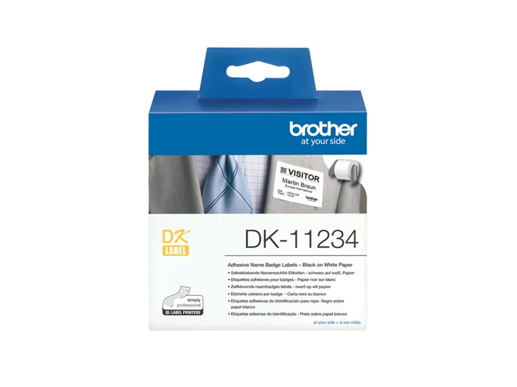 Консуматив Brother DK-11234 Adhesive Visitor Badge Label Roll – Black on White 11307_1.jpg