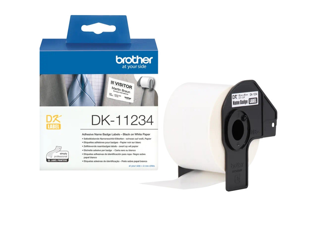 Консуматив Brother DK-11234 Adhesive Visitor Badge Label Roll – Black on White 11307_3.jpg