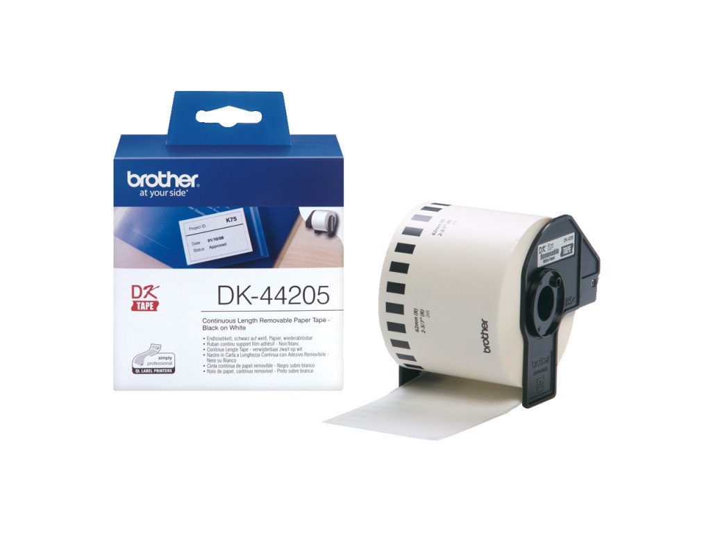 Консуматив Brother DK-44205 White Removable Paper Tape 62 mm x 30.48 m 11319_1.jpg