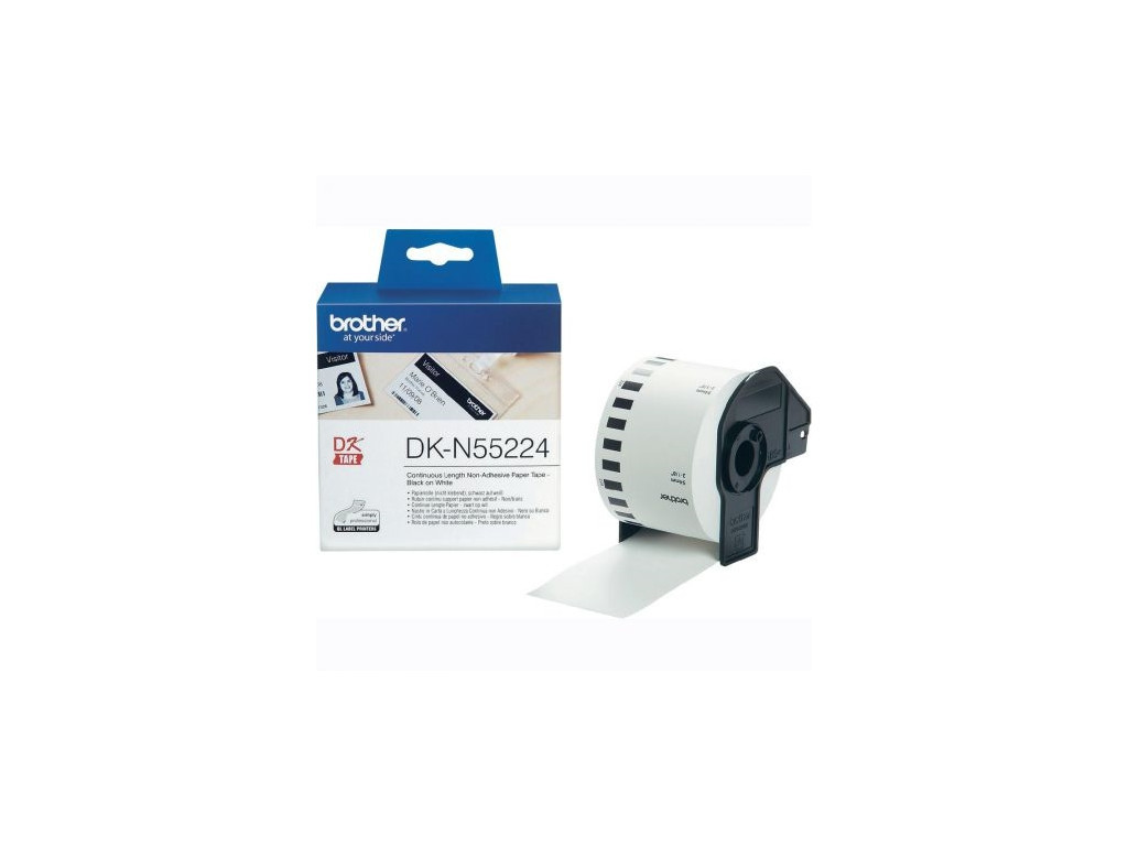 Консуматив Brother DK-N55224 Roll White Continuous Length Non-Adhesive Paper Tape 54mmx30.48M (Black on White) 11321_2.jpg