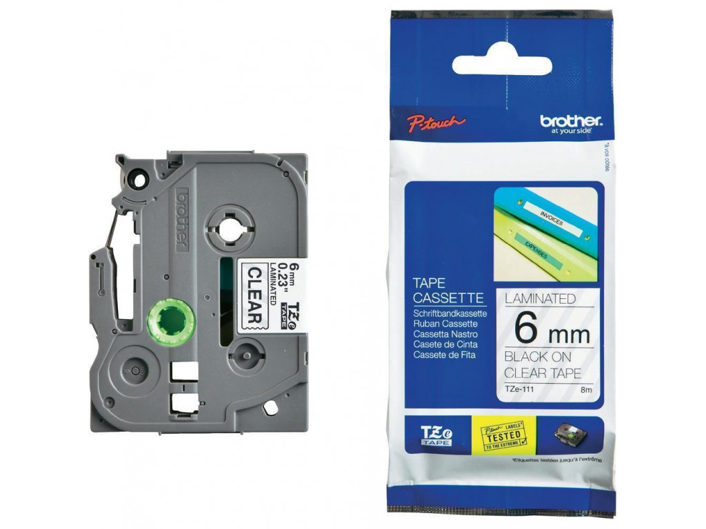 Консуматив Brother TZe-111 Tape Black on Clear 11322_1.jpg