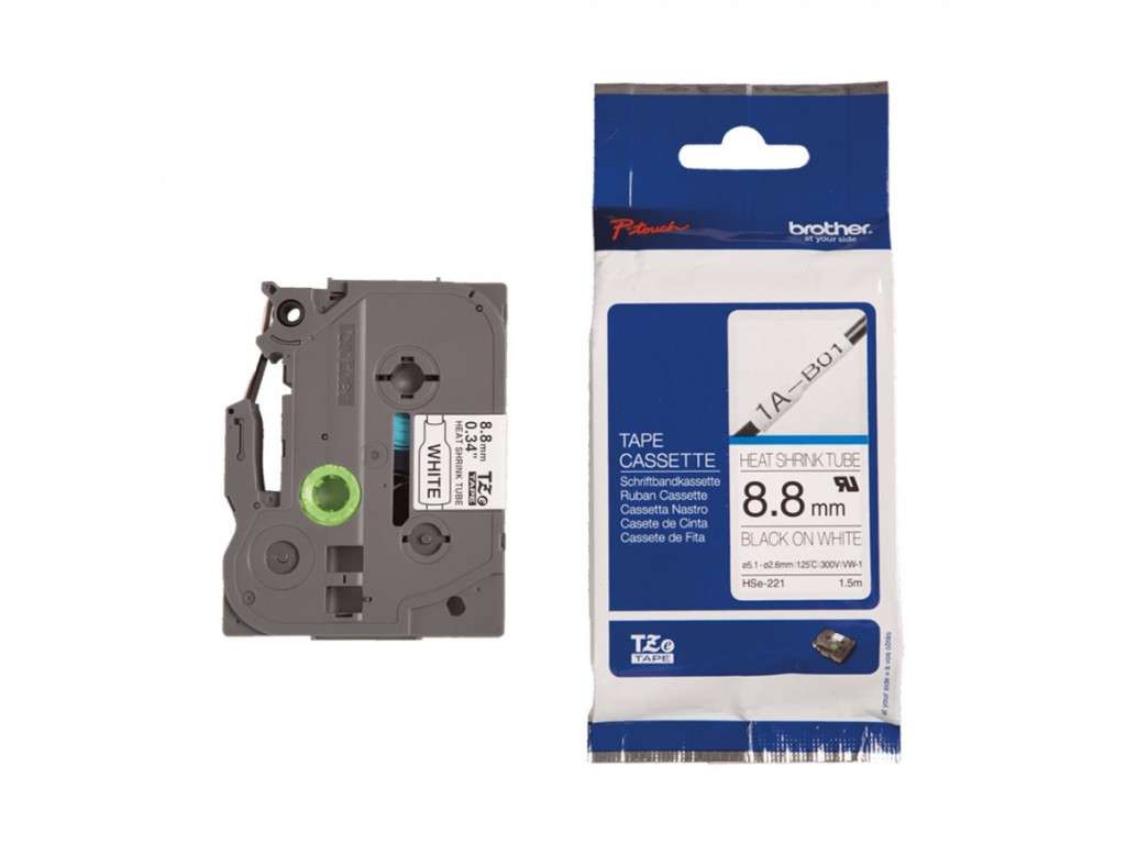 Консуматив Brother HS-E221 8.8mm Black on White Heat Shrink Tube 11406_1.jpg
