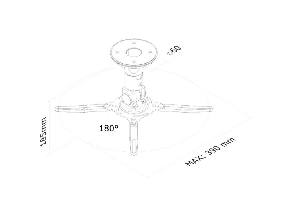 Стойка Neomounts by NewStar Projector Ceiling Mount (height: 19 cm) 1903_8.jpg