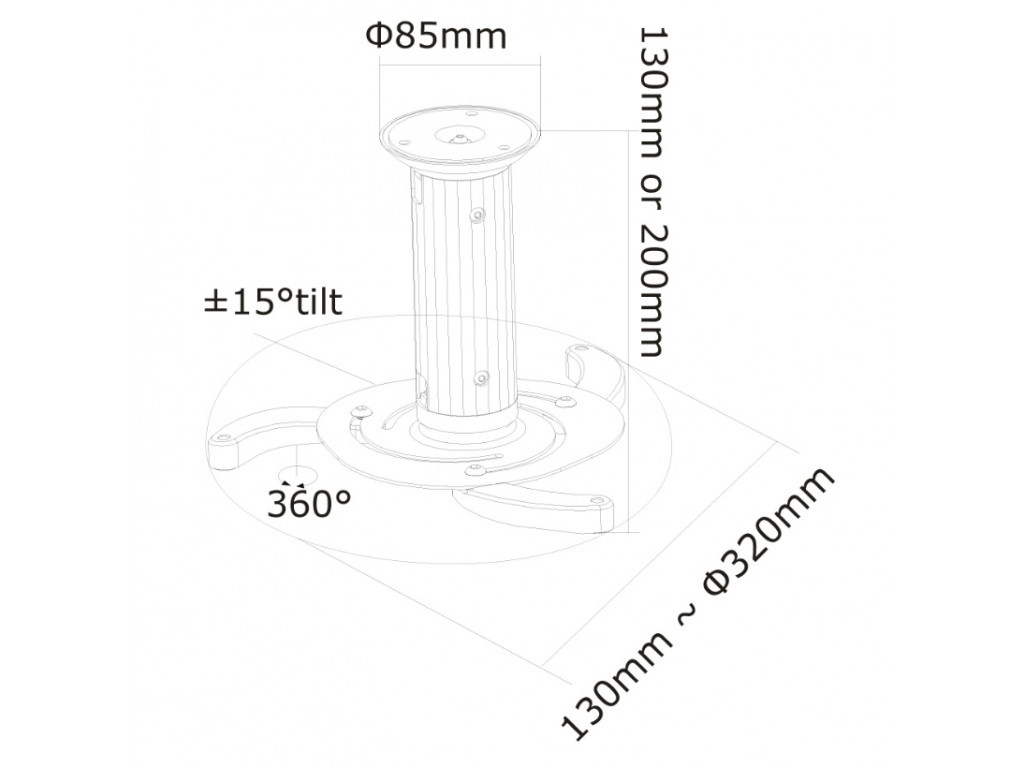 Стойка Neomounts by NewStar Projector Ceiling Mount (height: 8-15 cm) 1905_55.jpg