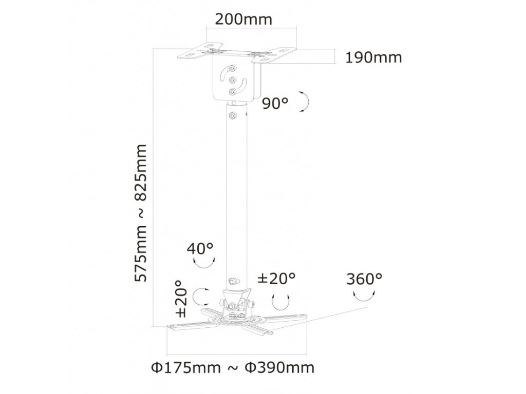 Стойка Neomounts by NewStar Projector Ceiling Mount (height: 58-83 cm) 1906_23.jpg