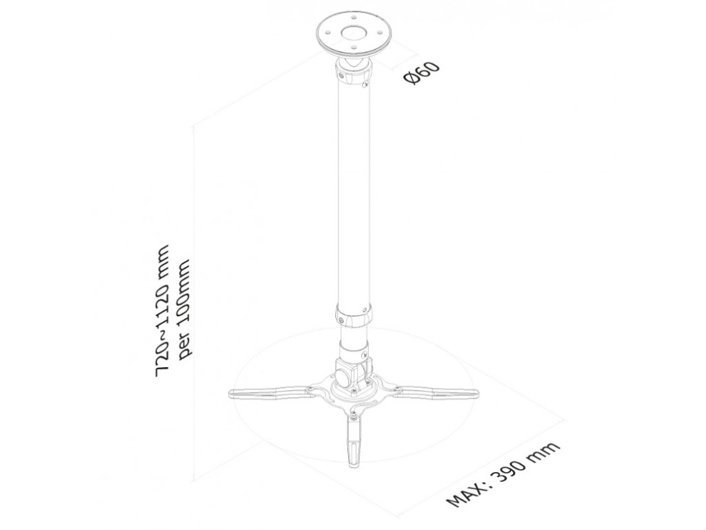 Стойка Neomounts by NewStar Projector Ceiling Mount (height: 72-112 cm) 1909_11.jpg