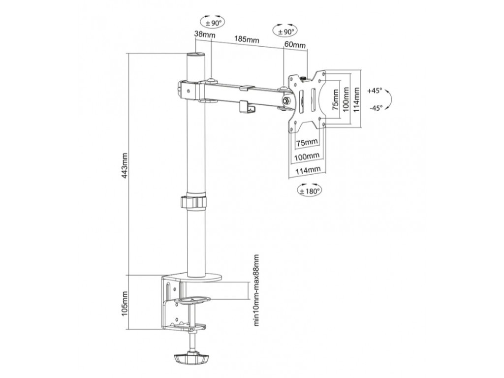 Стойка Neomounts by Newstar Desk Mount 2 pivots (clamp/grommet) 21217_14.jpg