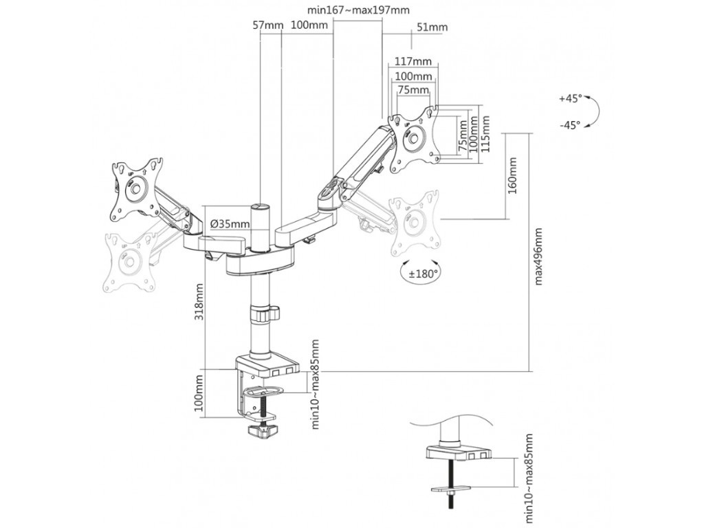 Стойка Neomounts by Newstar Desk Pole Mount (clamp/grommet) 21221_5.jpg