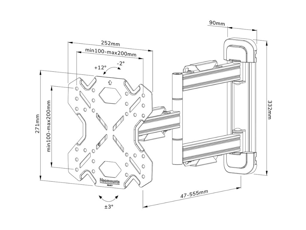 Стойка Neomounts Select Screen Wall Mount (full motion 24038_9.jpg