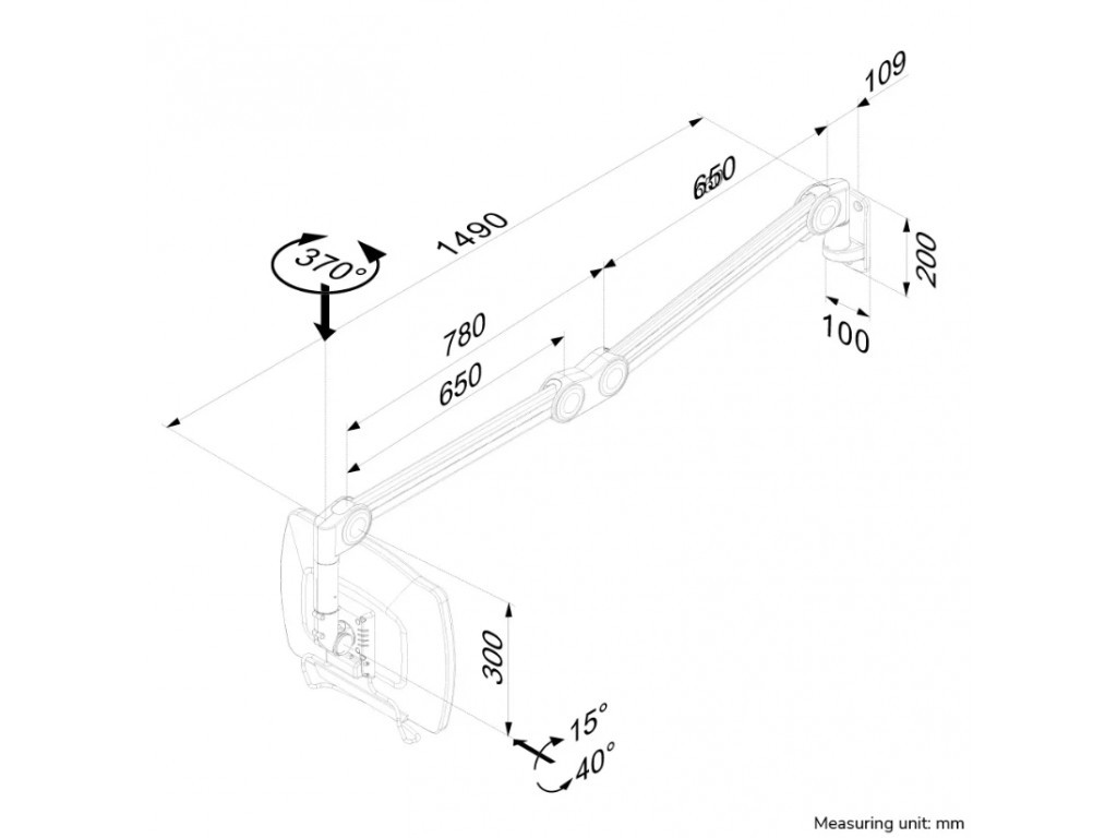 Стойка Neomounts by Newstar Medical Monitor Wall Mount (Full Motion gas spring) for 10"-27" Screen - White 24044_3.jpg