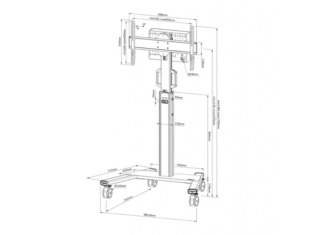 Стойка Neomounts Select Mobile Display Floor Stand (37-75") 10 cm. Wheels 24054_13.jpg