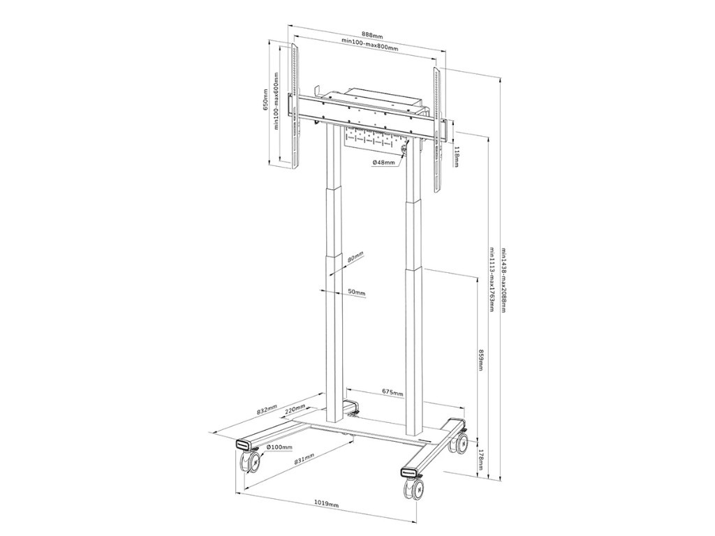 Стойка Neomounts by Newstar Motorised Mobile Stand incl. storage box 24056_15.jpg