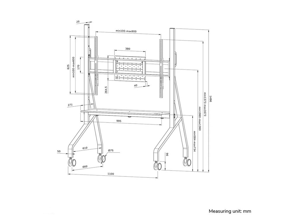 Стойка Neomounts by Newstar Move Go Mobile Floor Stand (fast install 26602_15.jpg