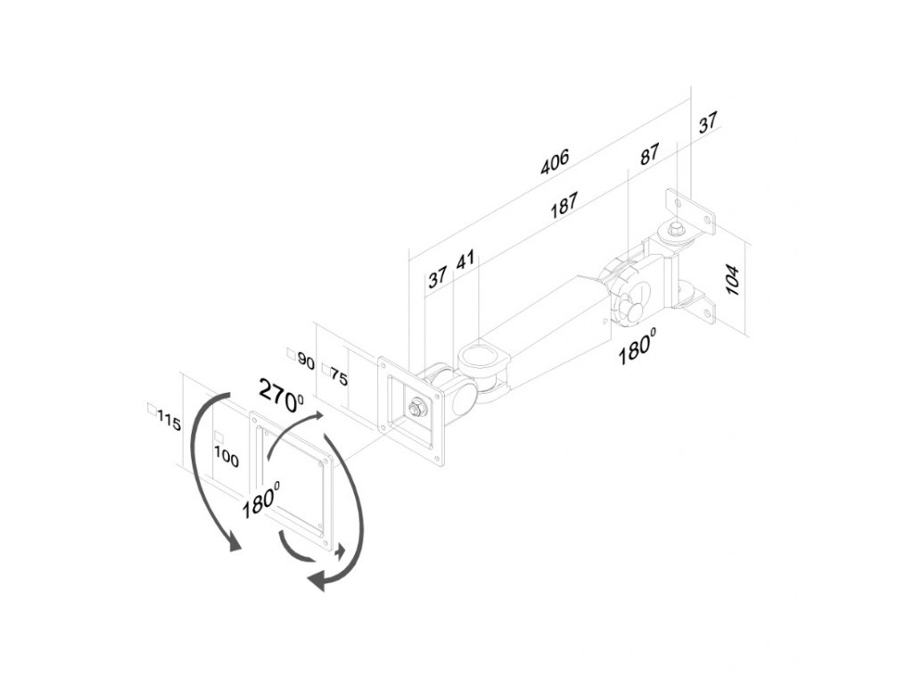 Стойка Neomounts by NewStar Flat Screen Wall Mount (height adjustable swivel arm) 6591_23.jpg