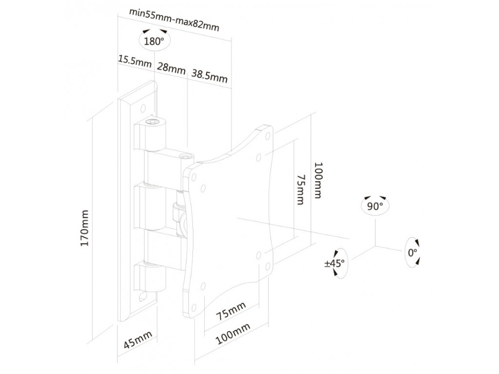 Стойка Neomounts by NewStar Flat Screen Wall Mount (1 pivot & tiltable) 6594_11.jpg