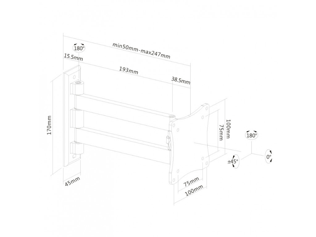 Стойка Neomounts by NewStar Flat Screen Wall Mount (2 pivots & tiltable) 6595_8.jpg