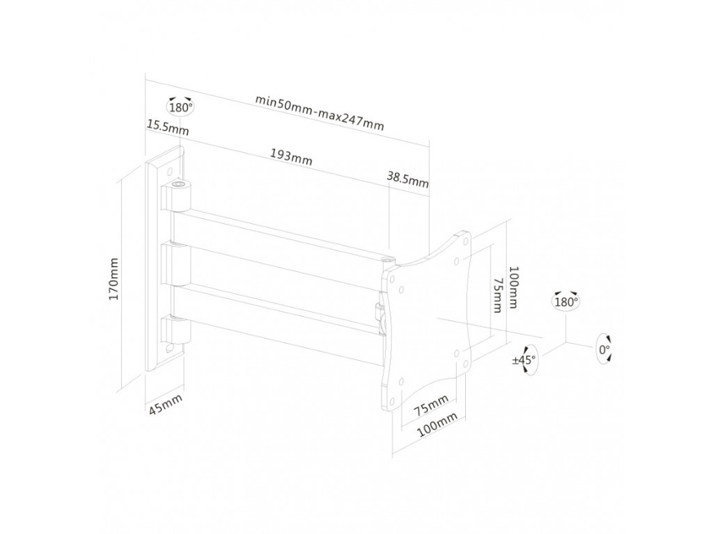 Стойка Neomounts by NewStar Flat Screen Wall Mount (2 pivots & tiltable) 6598_8.jpg