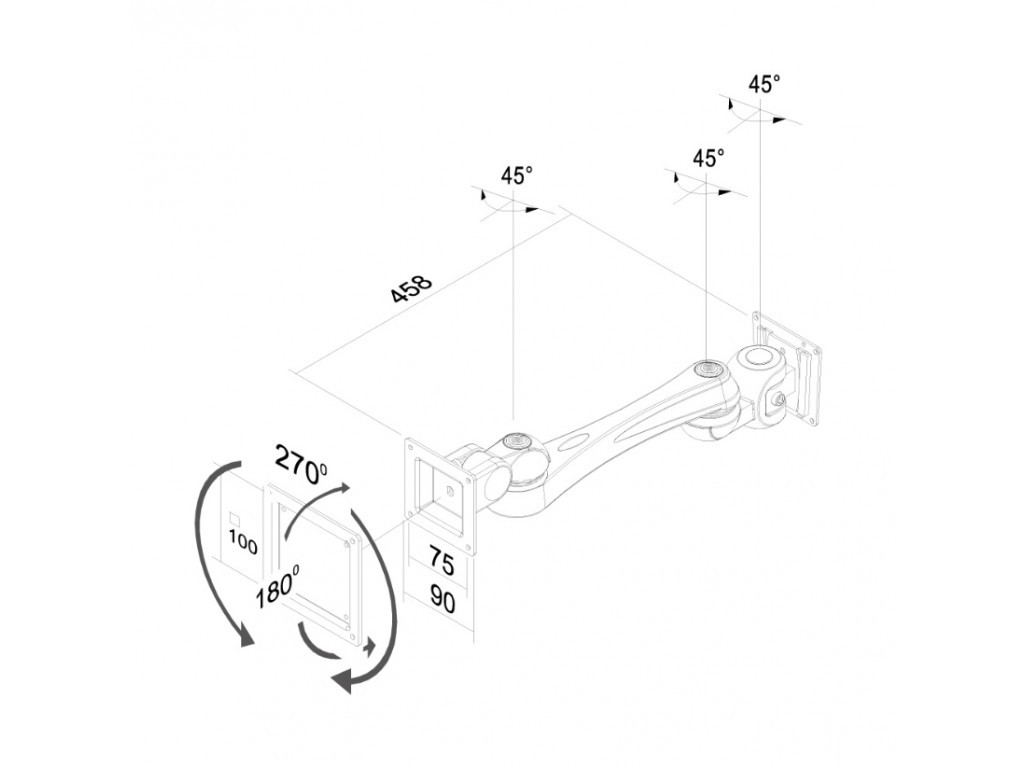 Стойка Neomounts by NewStar Flat Screen Wall Mount (2 pivots & tiltable) 6607_8.jpg