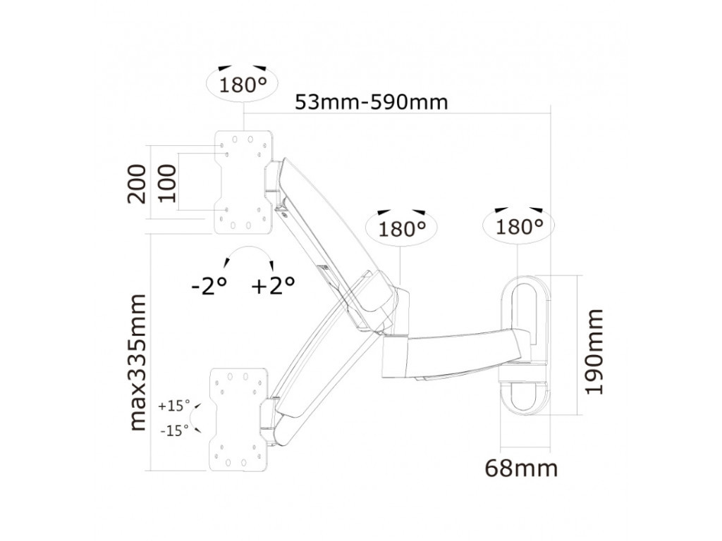 Стойка Neomounts by NewStar Flat Screen Wall Mount (height adjustable swivel arm) 6613_17.jpg