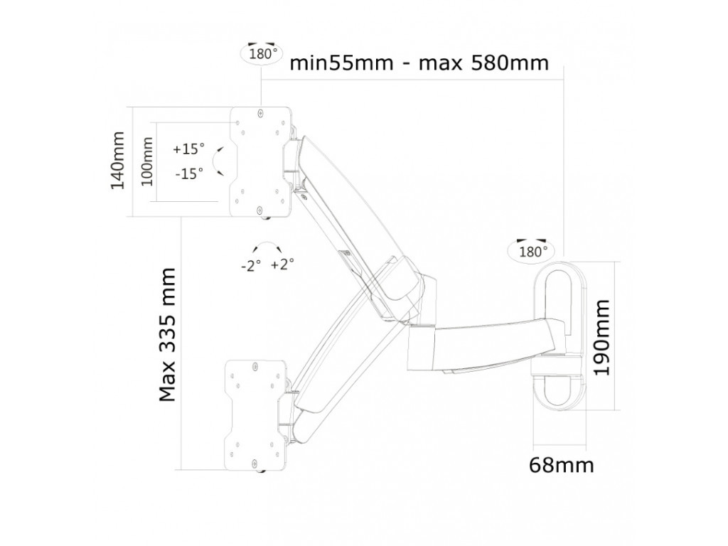 Стойка Neomounts by NewStar Flat Screen Wall Mount (height adjustable swivel arm) 6614_53.jpg