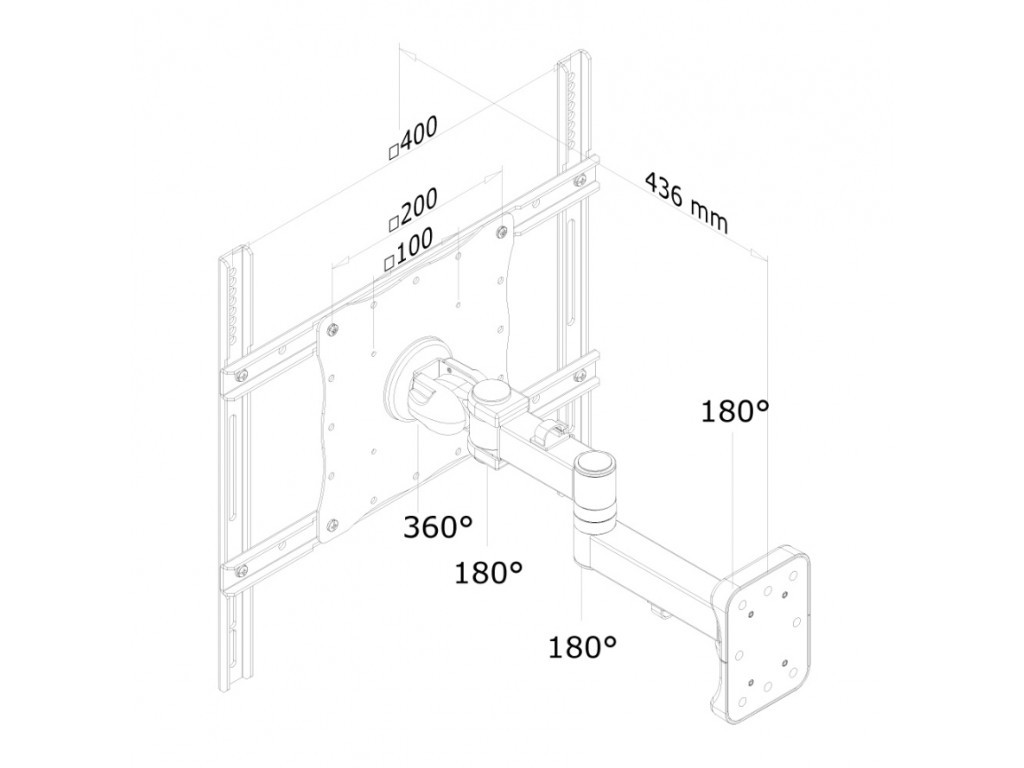 Стойка Neomounts by NewStar Flat Screen Wall Mount (3 pivots & tiltable) 6615_2.jpg