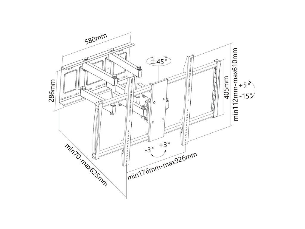 Стойка Neomounts by NewStar Flat Screen Wall Mount - ideal for Large Format Displays (3 pivots & tilt) 6640_3.jpg