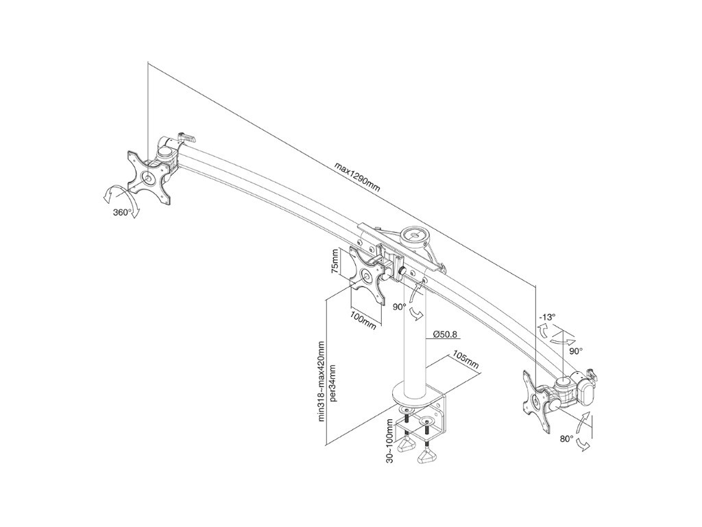 Стойка Neomounts by NewStar Flat Screen Desk Mount (clamp) 6686_23.jpg