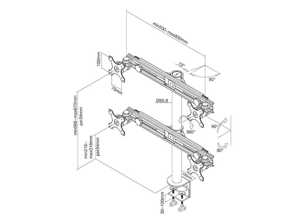 Стойка Neomounts by NewStar Flat Screen Desk Mount (clamp) 6687_8.jpg