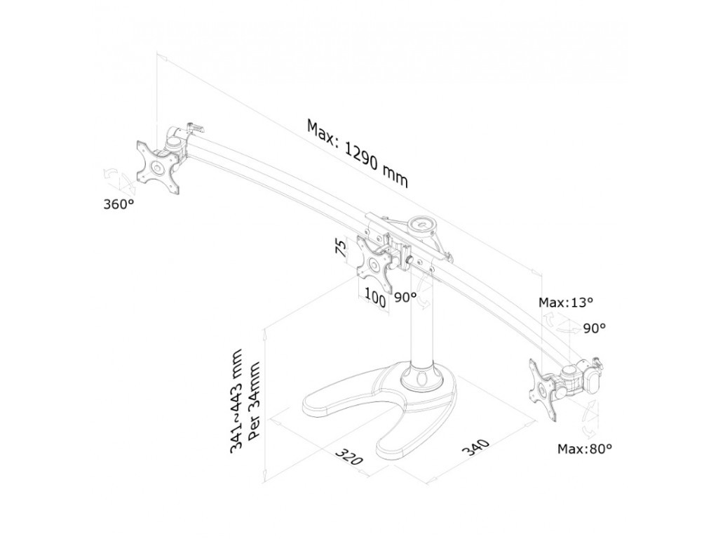 Стойка Neomounts by NewStar Flat Screen Desk Mount (stand/grommet) 6690_11.jpg