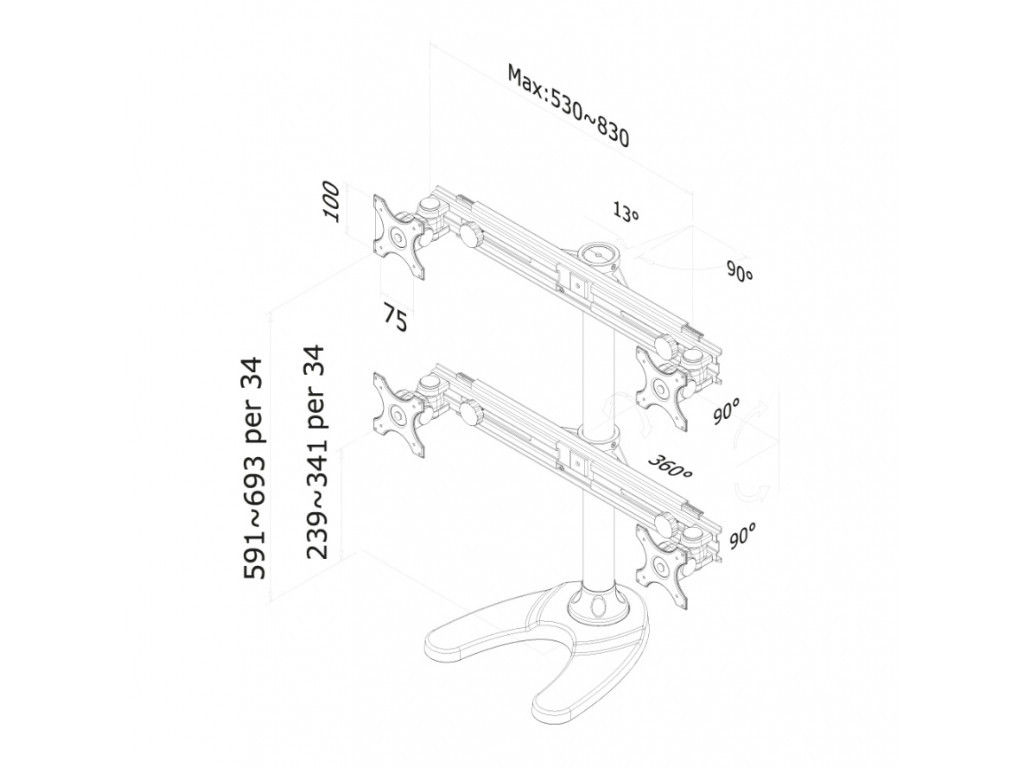 Стойка Neomounts by NewStar Flat Screen Desk Mount (stand/grommet) 6691_11.jpg