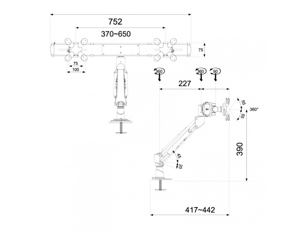 Стойка Neomounts by NewStar Flat Screen Desk Mount (grommet) 6724_11.jpg