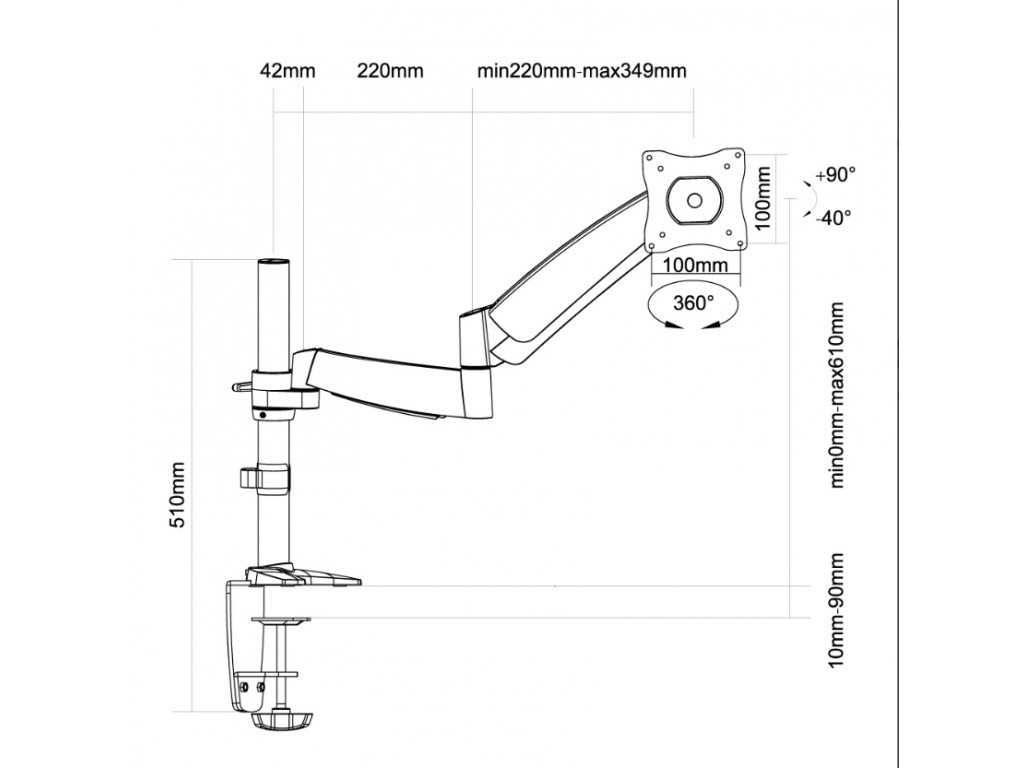 Стойка Neomounts by NewStar Flat Screen Desk Mount (clamp/grommet) 6725_11.jpg