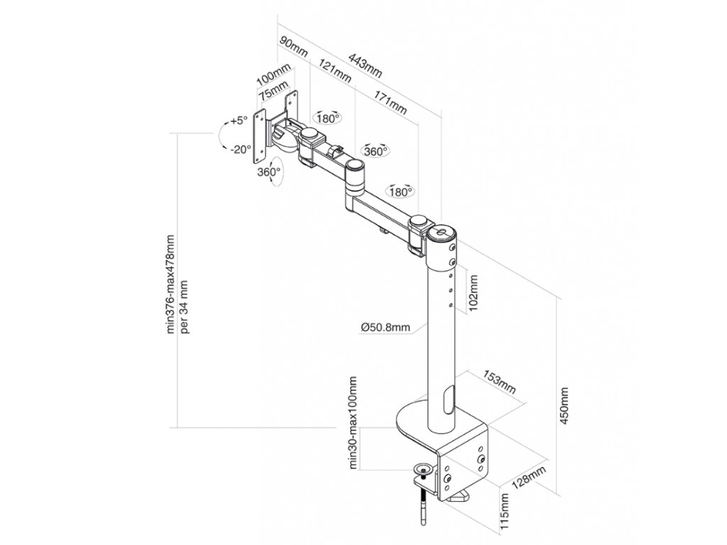 Стойка Neomounts by NewStar Flat Screen Desk Mount (clamp) 6728_8.jpg