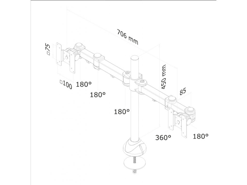 Стойка Neomounts by NewStar Flat Screen Desk Mount (grommet) 6733_11.jpg