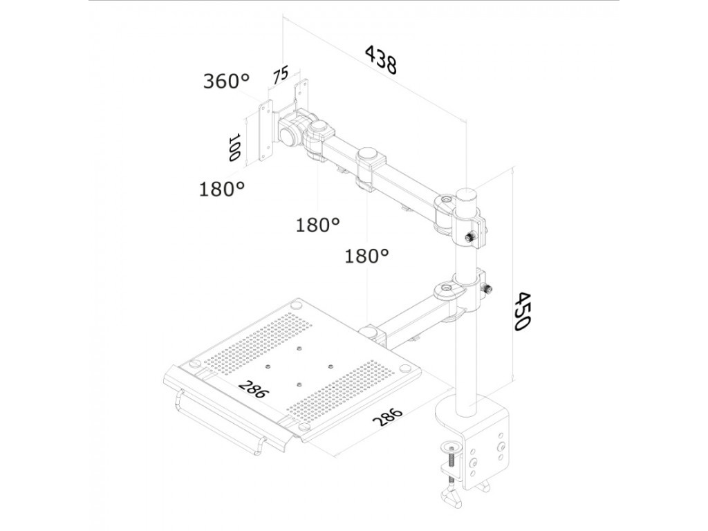 Стойка Neomounts by NewStar Flat Screen & Notebook Desk Mount (clamp) 6734_1.jpg