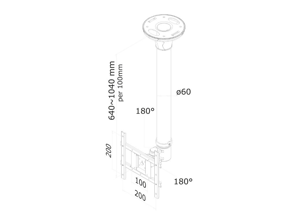 Стойка Neomounts by NewStar Flat Screen Ceiling Mount (Height: 64-105 cm) 6764_11.jpg