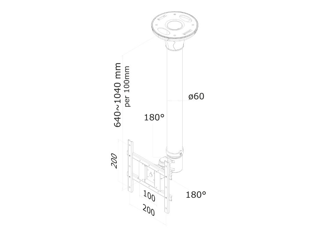 Стойка Neomounts by NewStar Flat Screen Ceiling Mount (Height: 64-105 cm) 6765_8.jpg
