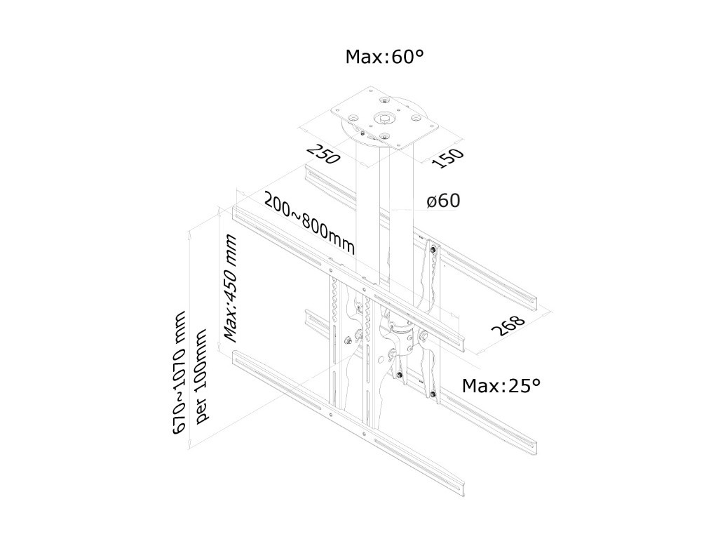 Стойка Neomounts by NewStar Flat Screen Ceiling Mount (Height: 64-104 cm) 6772_11.jpg