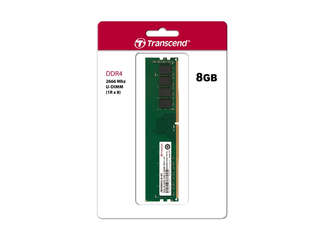 Памет Transcend 8GB JM DDR4 2666Mhz U-DIMM 1Rx8 1Gx8 CL19 1.2V 5658_1.jpg