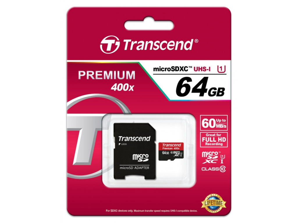 Памет Transcend 64GB micro SDXC UHS-I Premium (with adapter 6495_1.jpg