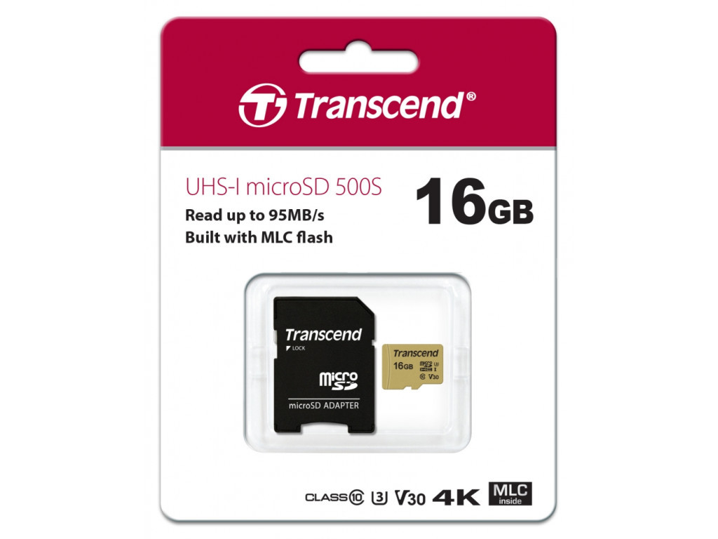 Памет Transcend 16GB microSD UHS-I U3 (with adapter) 6512_1.jpg