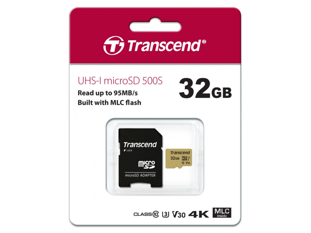 Памет Transcend 32GB microSD UHS-I U3 (with adapter) 6513_1.jpg